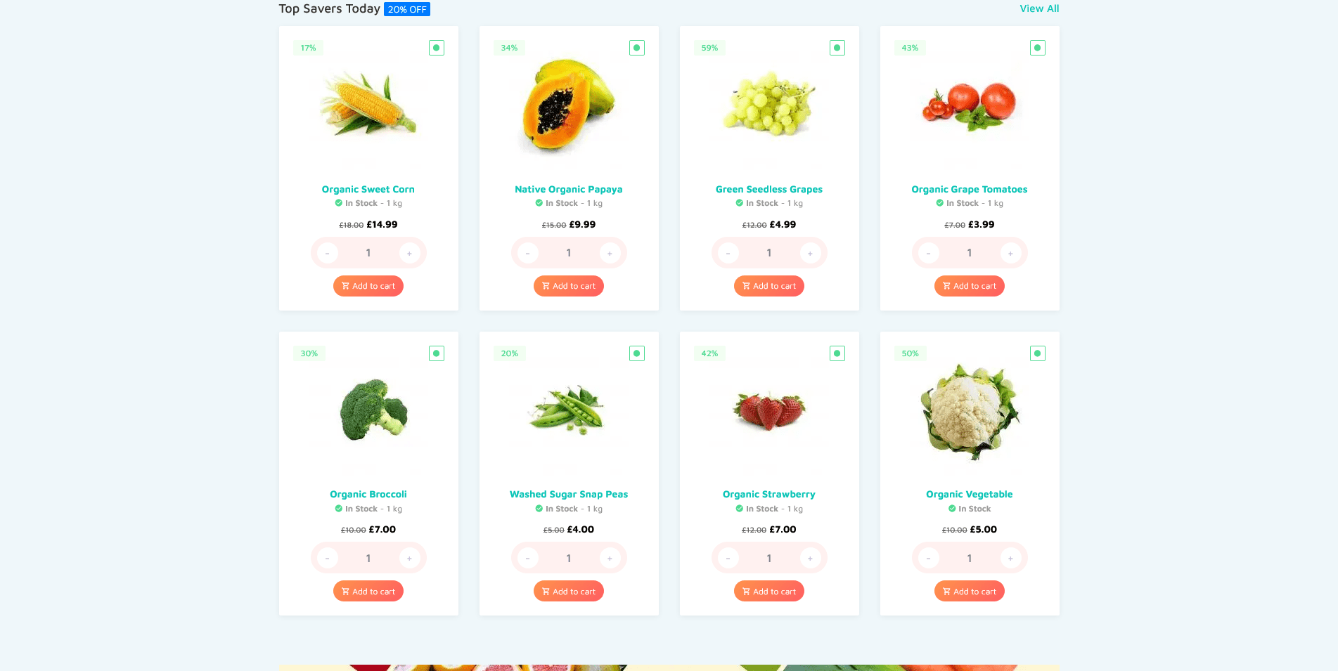 Grocery Store and Food eCommerce Website