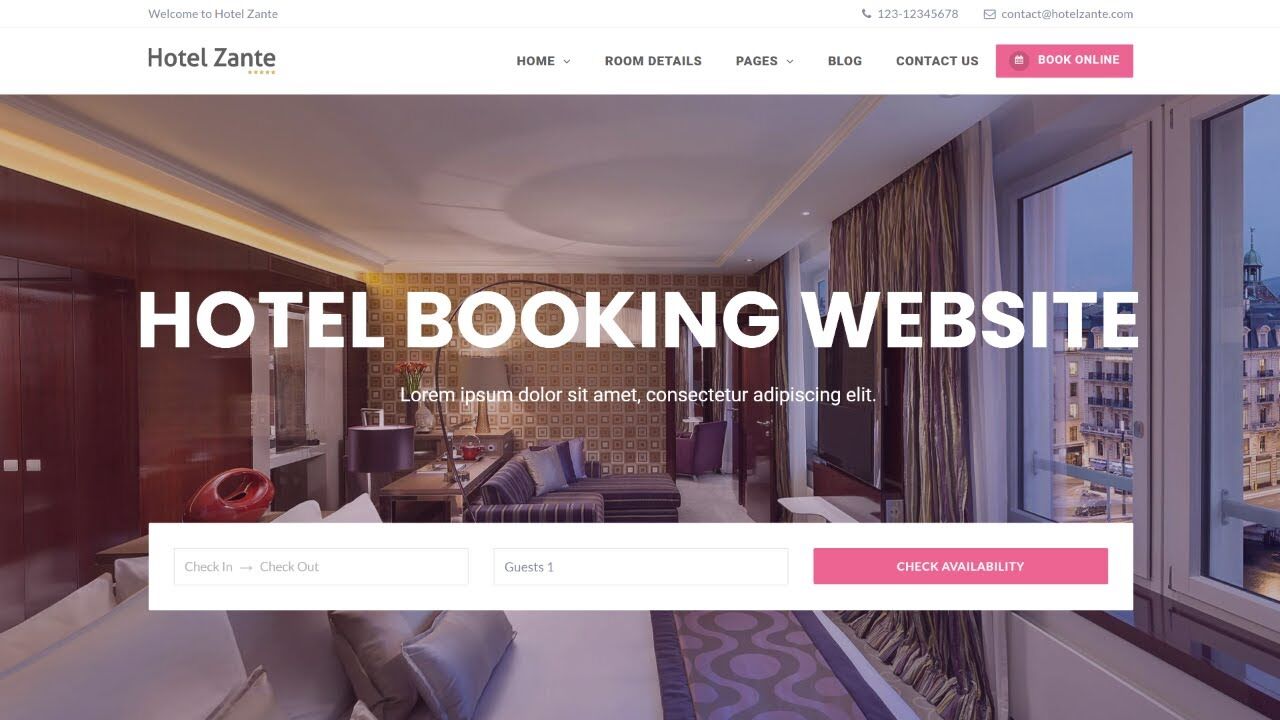 Hotel, Room and Hostel Booking Website
