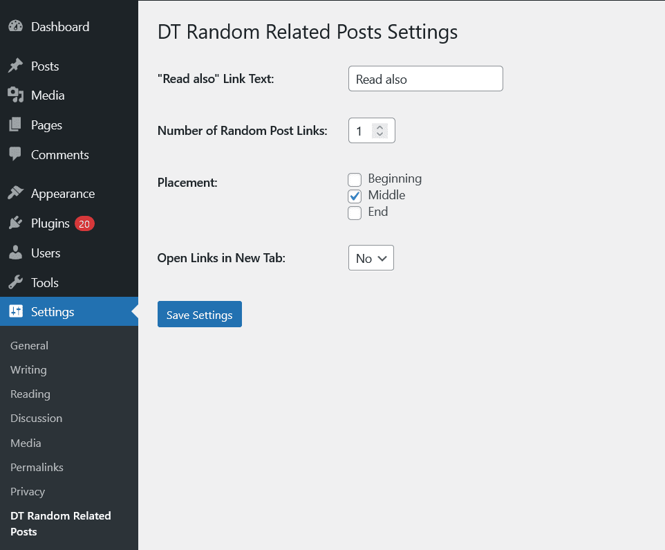 Random Post Inserter - WordPress Plugin - Image 2